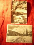 2 Ilustrate Predeal RPR -1957 Vedere Parc (pliata) si 1961 Vedere Cioplea foto., Circulata, Fotografie