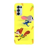 Husa compatibila cu Oppo A55, Viceversa, model Nick and Judy on the run Zootopia, Silicon, TPU, Transparent, Carcasa