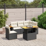 Cumpara ieftin Gossi set mobilier de gradina cu perne, 6 piese, negru, poliratan