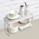 Raft pliabil alb din plastic cu picioare metalice, 30x14x15.5cm, CMCLASS