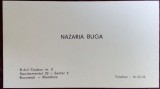 Cumpara ieftin CARTE DE VIZITA CU DEDICATIE / AUTOGRAF: NAZARIA BUGA (aprox. 1980)