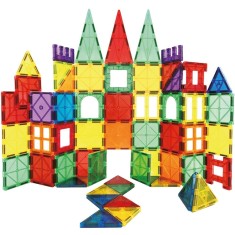 Set de constructie din cuburi magnetice educative pentru copii 100 de piese, multicolor Household NewTrend