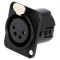 Conector XLR mamă 4 pini drept lipire argintat 50V 10A