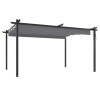 Pavilion de gradina, acoperis retractabil, antracit, 4x3 m