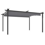 Cumpara ieftin Pavilion de gradina, acoperis retractabil, antracit, 4x3 m