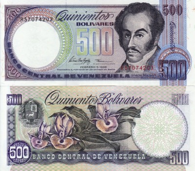 VENEZUELA 500 bolivares 1998 UNC!!! foto