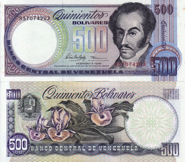 VENEZUELA 500 bolivares 1998 UNC!!!