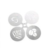 Set 4 forme inox pentru decorat spuma cafea