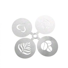Set 4 forme inox pentru decorat spuma cafea