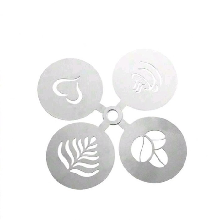 Set 4 forme inox pentru decorat spuma cafea