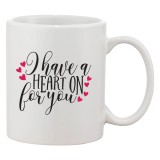 Cana alba personalizata &#039;I have a heart on for you&#039;, INOVATIX&reg;. 330ml, Oem