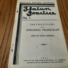 INSTRUCTIUNI pentru APRECIEREA PIELICELELOR la Mieii de Rasa KARAKUL -1931, 39p.