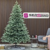 Brad artificial Sersimo, Scandinavia, verde cu varfuri argintii, integral 3D, 230 cm