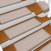 VidaXL Covorașe pentru scări, 15 buc., 65x21x4 cm, margini dreptunghiulare, gri taupe 134573
