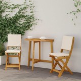 vidaXL Scaune Bistro pentru Exterior 2 pcs Alb crem 38 x 46 x 85 cm 42028099