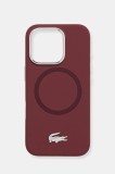 Lacoste carcasă de telefon iPhone 16 Pro culoarea bordo, LCHMP16LSMAR