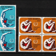 Timbre San Marino, 1972 | Luna mondială a inimii - Medicină | MNH | aph