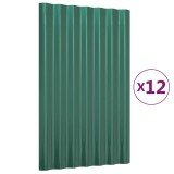 Cumpara ieftin Panouri de acoperis 12 buc. otel galvanizat verde 60x36 cm