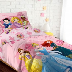 Lenjerie de pat pentru copii printesele Disney 140 x 200 cm, 100% bumbac