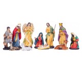 Decoratiune Craciun, polirasina, Nasterea lui Iisus, set 11 figurine, 12.7 cm, Magic Home 8091414