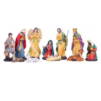 Decoratiune Craciun, polirasina, Nasterea lui Iisus, set 11 figurine, 12.7 cm, Magic Home 8091414 foto