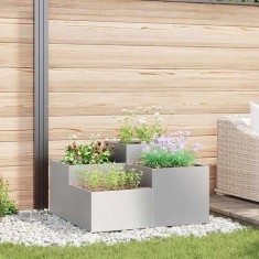 vidaXL Vază pentru Grădină Argintiu 100 x 100 x 48 cm Oțel inoxidabil