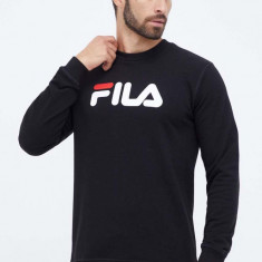 Fila bluza barbati, culoarea negru, cu imprimeu