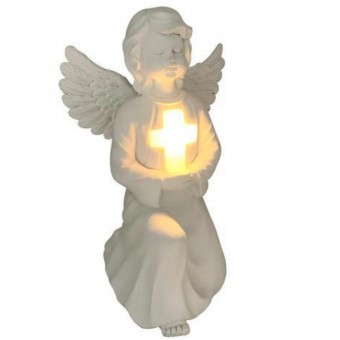 Lampa solara Strend Pro Angel Cross, 15x12x22 cm, 1 LED, AA, ceramica foto
