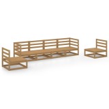 Set mobilier de gradina, 6 piese, maro miere, lemn masiv de pin