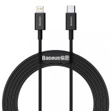 CABLU alimentare si date Baseus Superior, Fast Charging Data Cable pt. smartphone, USB Type-C la Lightning Iphone PD 20W, 2m, negru &quot;CATLYS-C01&quot; (timb