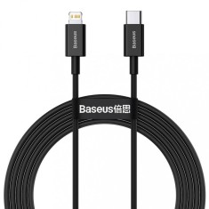 CABLU alimentare si date Baseus Superior, Fast Charging Data Cable pt. smartphone, USB Type-C la Lightning Iphone PD 20W, 2m, negru &quot;CATLYS-C01&quot; (timb