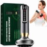 Cumpara ieftin Aparat Masaj Profesional cu Vacuum, 12 Niveluri, Caldura, Infrarosu, Gua Sha, Afisaj Digital, Anti-Celulita, USB, Gri