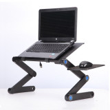Masa pentru laptop cu suport mouse si orificii pentru aerisire, Aluminiu, picioare reglabile 360&deg;, Maxim 17 kg, 590 x 260 mm, Ne