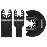 Set lame pentru taiere lemn la multifunctional oscilant, 3 piese, Graphite
