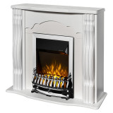 Semineu electric Clasic Alb &amp; Galileo silver, Art Flame