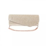 Cumpara ieftin Geanta plic, pentru ocazii si petreceri, bej sclipitor sampanie, 27 x 11 cm, Magrot 20341