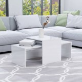 VidaXL Set măsuțe cafea, alb extralucios, 100x48x40 cm, lemn prelucrat