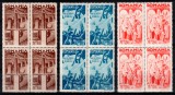 Romania 1943, LP 154 I, Consiliul de Patronaj, seria in blocuri de 4, MNH !