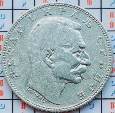 Serbia 1 Dinar - Petar I 1904 argint - km 25 - A034 foto
