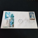 Plic filatelic rar SUA 1972. Prima Zi de Emisiune - Parcurile Naționale, Yellowstone, Old Faithful, America de Nord