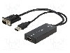 Cablu HDMI - VGA, D-Sub 15pin HD mufa, HDMI soclu, USB A mufa, {{Lungime cablu}}, negru, LOGILINK - CV0060