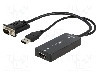 Cablu HDMI - VGA, D-Sub 15pin HD mufa, HDMI soclu, USB A mufa, {{Lungime cablu}}, negru, LOGILINK - CV0060 foto