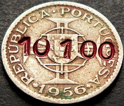 Moneda exotica 2.5 ESCUDOS - ANGOLA, anul 1956 * cod 99 = denominare inflatie foto