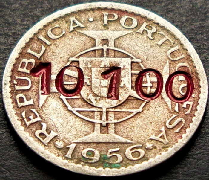 Moneda exotica 2.5 ESCUDOS - ANGOLA, anul 1956 * cod 99 = denominare inflatie