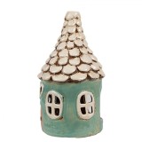 Cumpara ieftin Candela Casuta ceramica verde bej 11x20 cm