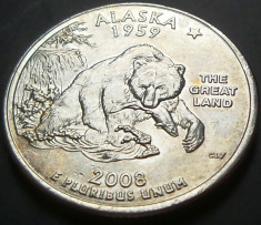 Moneda QUARTER DOLLAR - ALASKA SUA, anul 2008 *cod 4177 foto