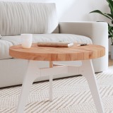 Blat masa rotund vidaXL, &Oslash;60x4 cm, lemn masiv fag, maro - blat inlocuire, blat mobilier, blat DIY