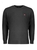 Cumpara ieftin Pulover bărbați fară fermoar cu decolteu la baza g&acirc;tului, logo, Negru, XL