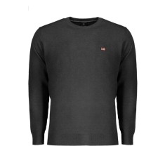 Pulover bărbați fară fermoar cu decolteu la baza g&acirc;tului, logo, Negru, XL