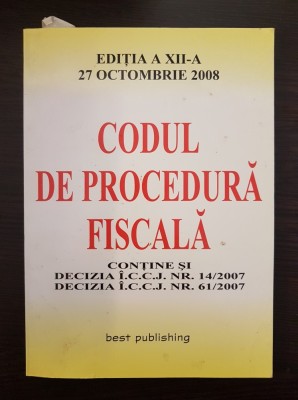 CODUL DE PROCEDURA FISCALA 2008 foto